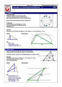 Lösungen zu Dreieckskonstruktionen 2 DR2 ABC