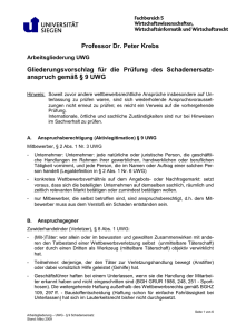 Arbeitsgliederung - UWG