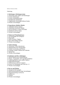 Einleitung 1. Gleichungen, Gleichungssysteme 1.1 Elementares