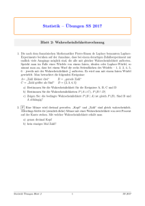 Statistik –¨Ubungen SS 2017