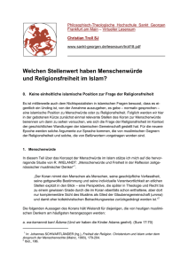 Welchen Stellenwert haben Menschenwürde und Religionsfreiheit