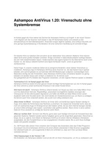 Ashampoo AntiVirus 1.20: Virenschutz ohne Systembremse