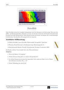 Fotoeffekt - Praktikum Physik - Leibniz Universität Hannover