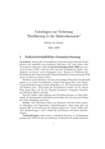 Unterlagen zur Vorlesung 0Einführung in die Makroökonomie1