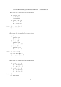 lineare Gleichungssysteme mit drei Unbekannten