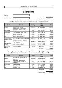 Bücherliste - Gesamtschule Rastbachtal