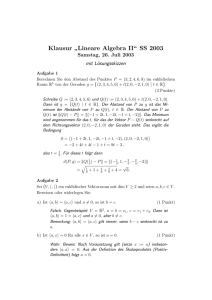 Klausur ” Lineare Algebra II“ SS 2003