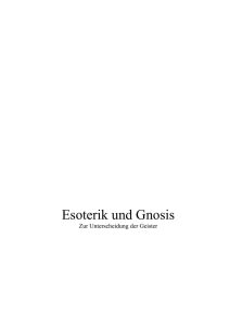 Esoterik und Gnosis - bei der Karl-Leisner
