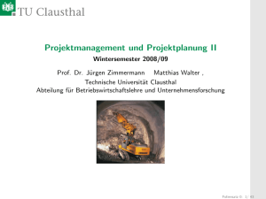 Projektmanagement und Projektplanung II