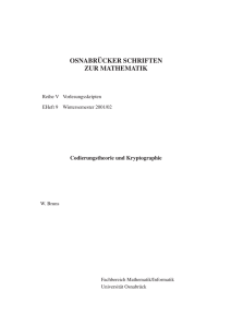 OSNABR¨UCKER SCHRIFTEN ZUR MATHEMATIK