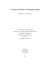 Versuche zur Synthese von Fagomin-Analoga