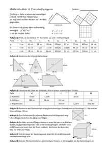 Mathe 10 – Blatt 11 | Satz des Pythagoras Datum