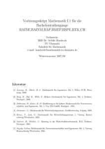 Vorlesungsskript Mathematik I.1 für die Bachelorstudiengänge