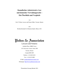 Kanadisches Administrative Law und deutsches Verwaltungsrecht