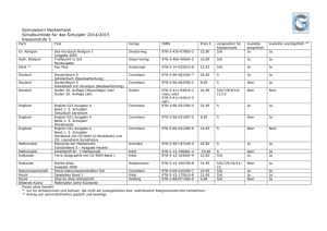 Gymnasium Nackenheim Schulbuchliste für das Schuljahr 2014