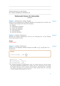 Induktion - Mathematik-Vorkurs für Informatiker