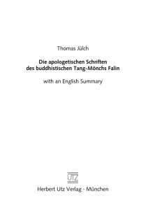 Thomas Jülch Die apologetischen Schriften des buddhistischen