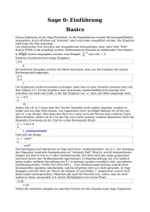 Sage 0: Einführung Basics