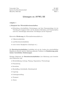Lösungen zu AVWL III - Mathematik und Wirtschaftswissenschaften