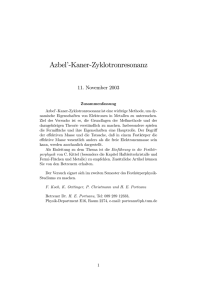 Azbel`-Kaner-Zyklotronresonanz - E16