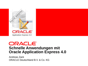 Oracle APEX 4 - New Features