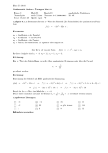 Blatt Nr 08.03 Mathematik Online - ¨Ubungen Blatt 8 Klasse 8