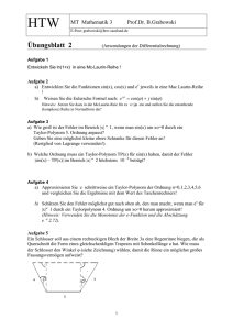 Übung 2 (Taylor-Reihen und Extremwertaufgaben) (zum