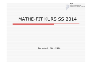 mathe-fit kurs ss 2014 - Fachbereich Mathematik und