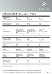 Die technischen Daten des C-Klasse T-Modells. - Mercedes-Benz