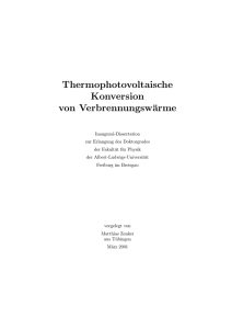 Thermophotovoltaische Konversion von Verbrennungswärme