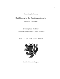 Einführung in die Funktionentheorie Modul E.KompAna