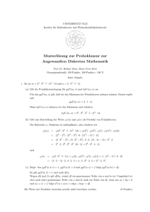 Musterlösung zur Probeklausur zur Angewandten