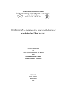 Mutationsanalyse ausgewählter neuromuskulärer und