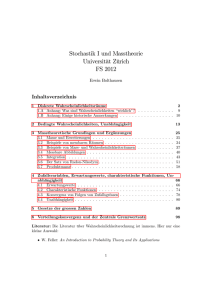 Stochastik I und Masstheorie Universität Zürich FS 2012