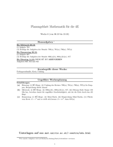 Planungsblatt Mathematik für die 4E