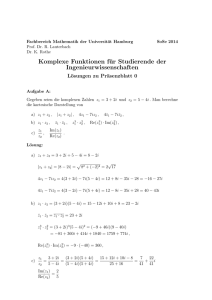 Komplexe Funktionen für Studierende der Ingenieurwissenschaften