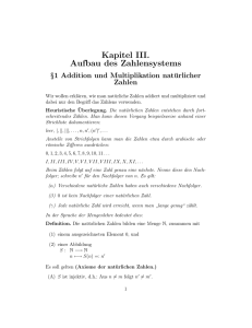 Kapitel III. Aufbau des Zahlensystems