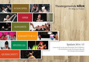 Liebe Abonnenten - Theatergemeinde KÖLN