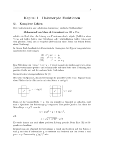 Kapitel 1 Holomorphe Funktionen