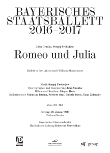 BAYERISCHES STAATSBALLETT 2016 – 2017 Romeo und Julia