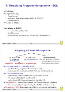 Kopplung Programmiersprache - SQL