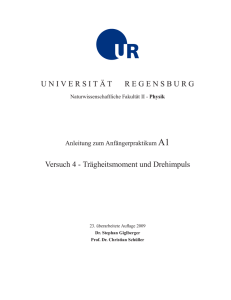 Versuch 4 - Uni Regensburg/Physik