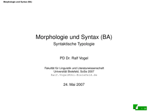 Syntaktische Typologie - Universität Bielefeld