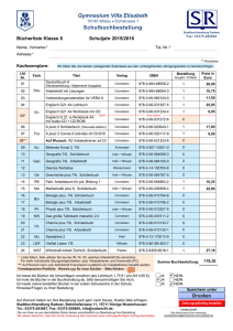 8. Klasse Bücherliste 2015/16