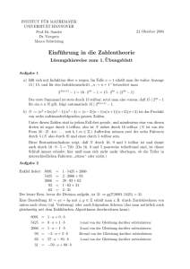 Einführung in die Zahlentheorie