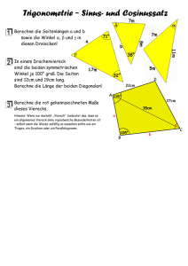 Aufgaben mit Sinus- und Cosinussatz