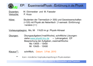 EP: ExperimentalPhysik - Einführung in die Physik