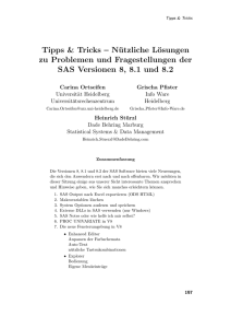 Nützliche Lösungen zu Problemen und Fragestellungen - SAS-Wiki