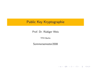 Public Key Kryptographie - Beuth Hochschule für Technik Berlin