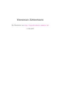 Elementare Zahlentheorie